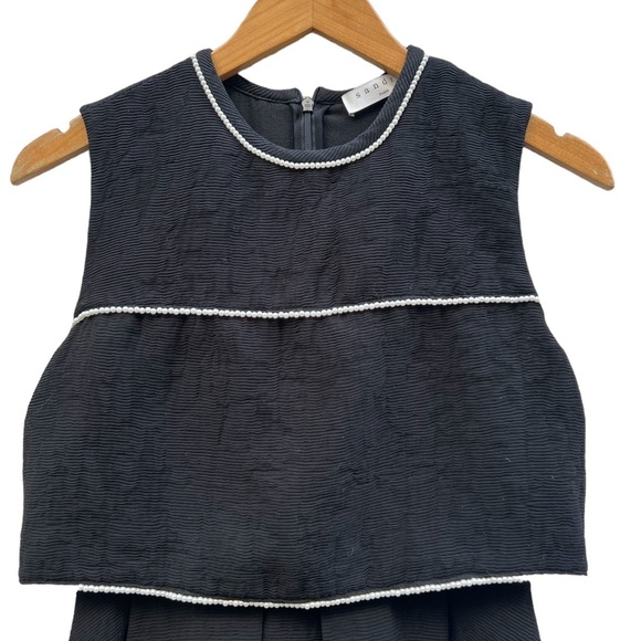 Sandro Pearl Embellished Dress Black Size FR 1/US XS - Picture 8 of 14